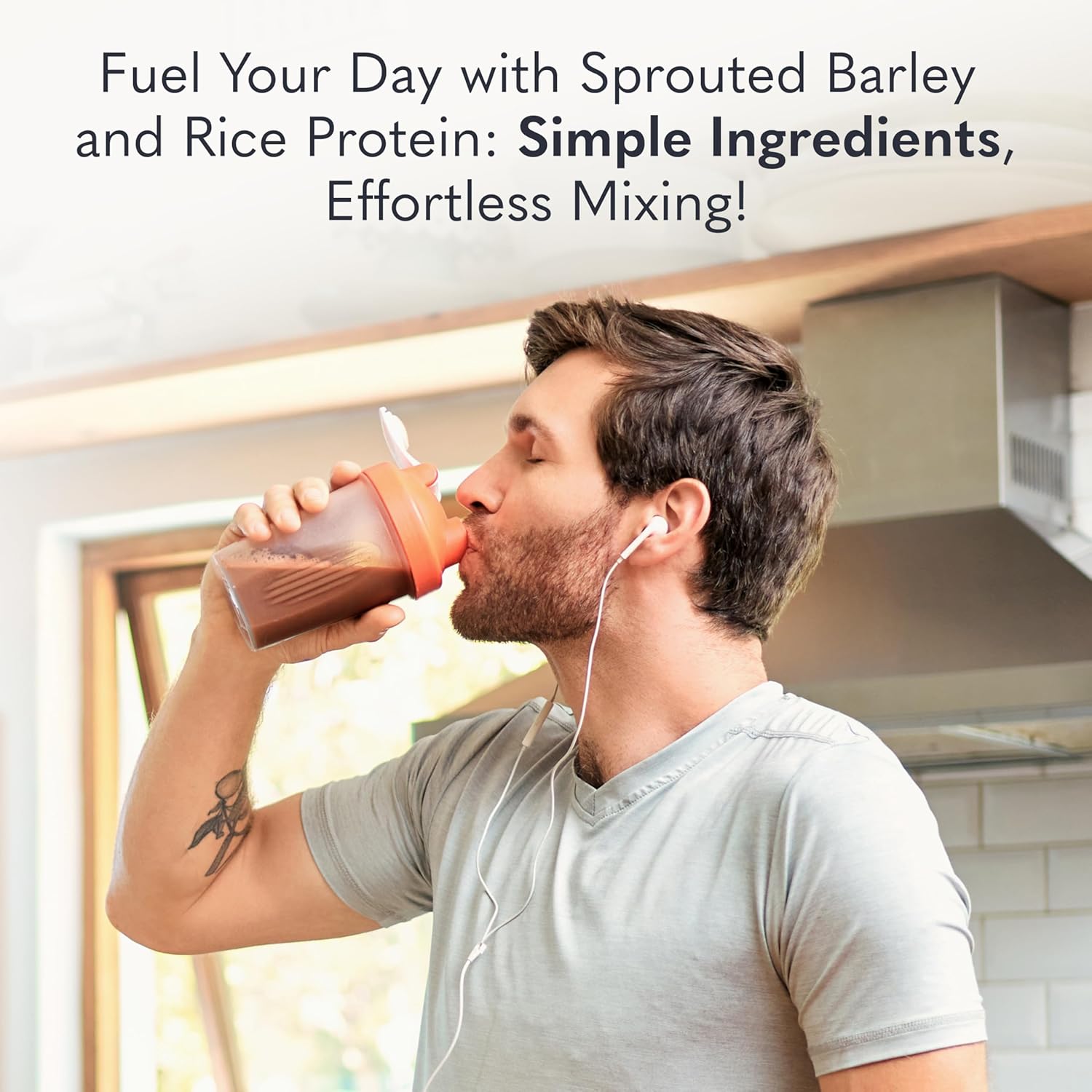 Garden of Life Plant-Based Sprouted Barley Protein + Probiotics-N101 Nutrition