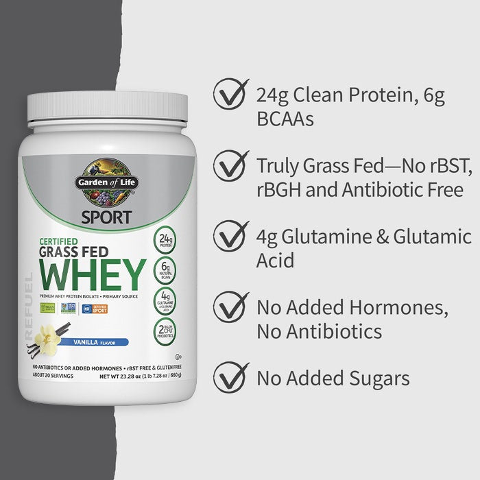 Garden of Life SPORT Certified Grass Fed Whey-N101 Nutrition