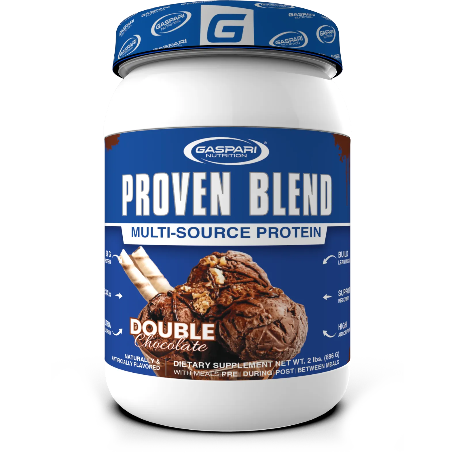 Gaspari Proven Blend Multi-Source Protein-2 lbs-Double Chocolate-N101 Nutrition
