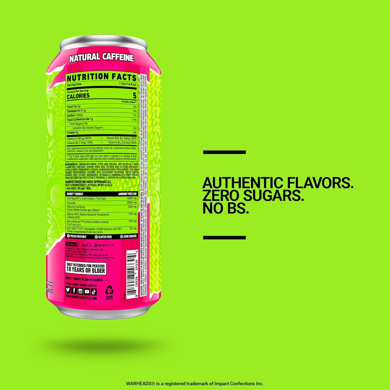 GHOST Energy Drink-N101 Nutrition