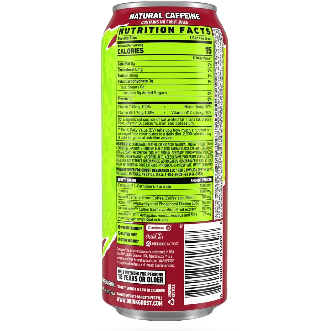 GHOST Energy Drink-N101 Nutrition