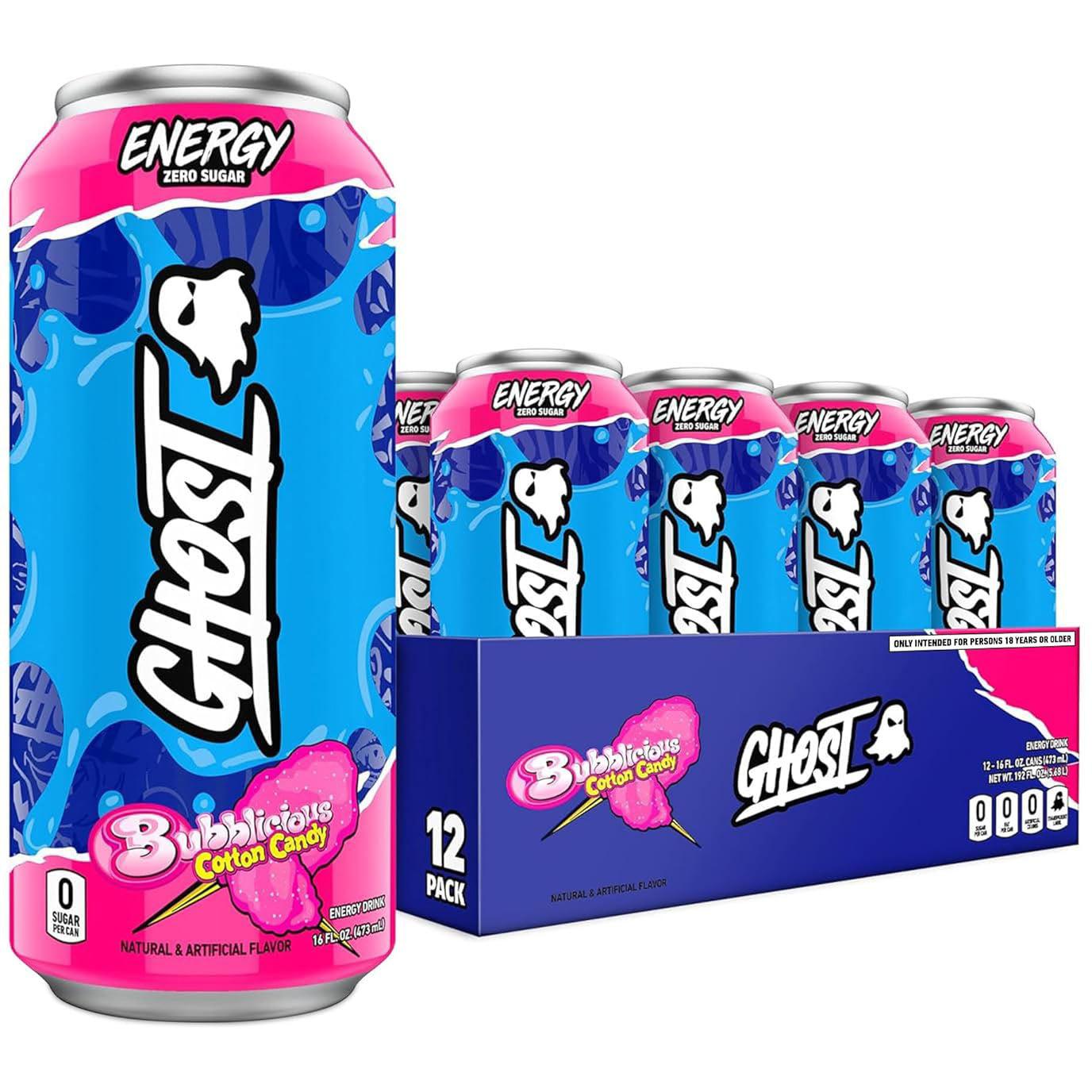 GHOST Energy Drink-Case (12 cans)-Bubblicious® Cotton Candy-N101 Nutrition