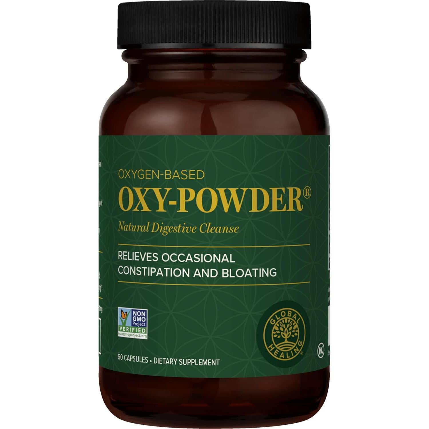 Global Healing Oxy-Powder Natural Digestive Cleanse-60 capsules-N101 Nutrition