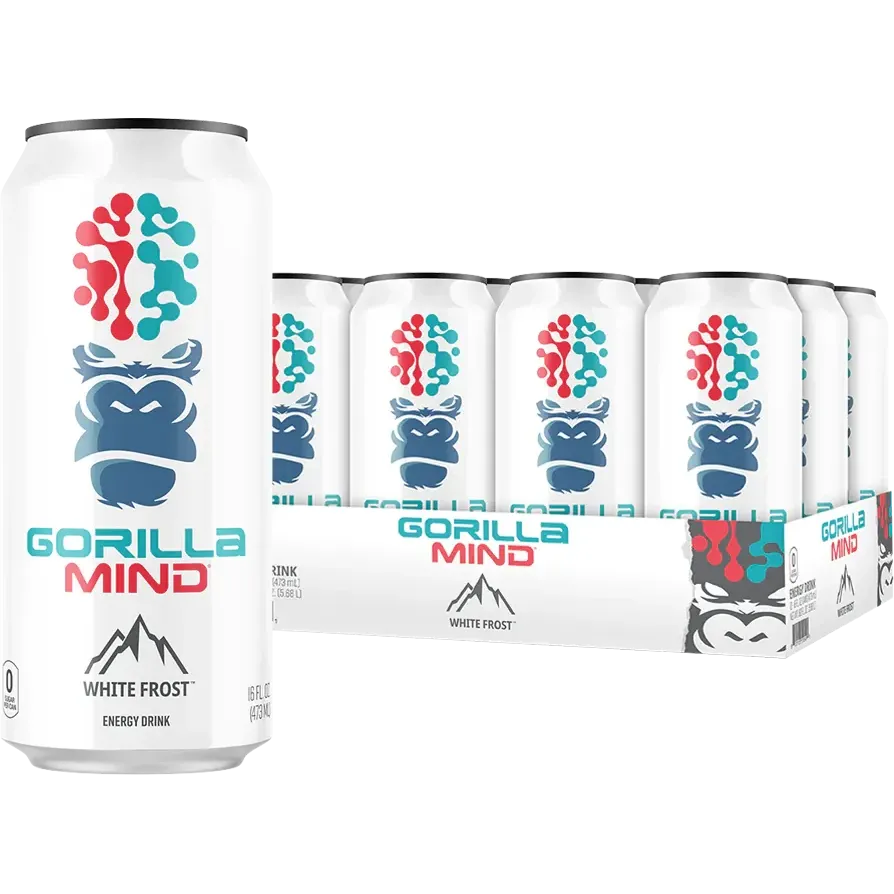 Gorilla Mind Energy Drink-Case (12 cans)-Arctic White Frost-N101 Nutrition