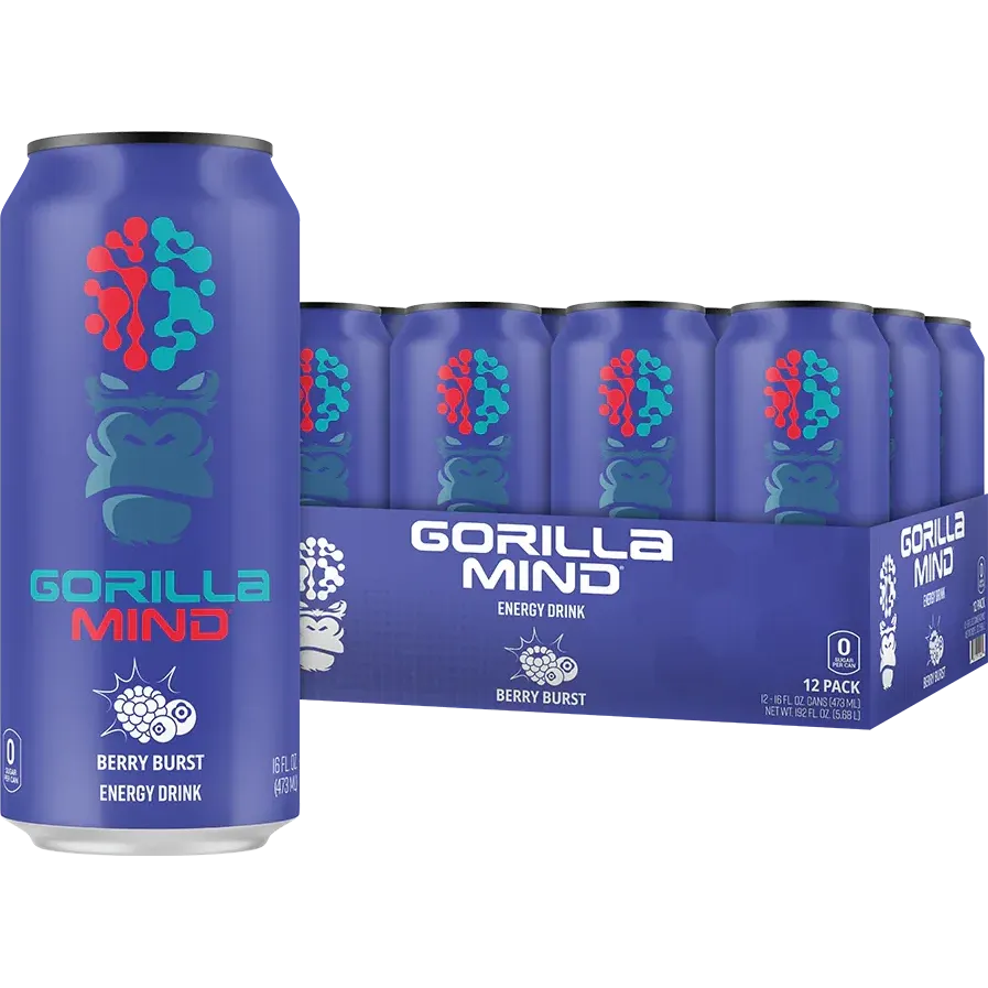 Gorilla Mind Energy Drink-Case (12 cans)-Berry Burst-N101 Nutrition