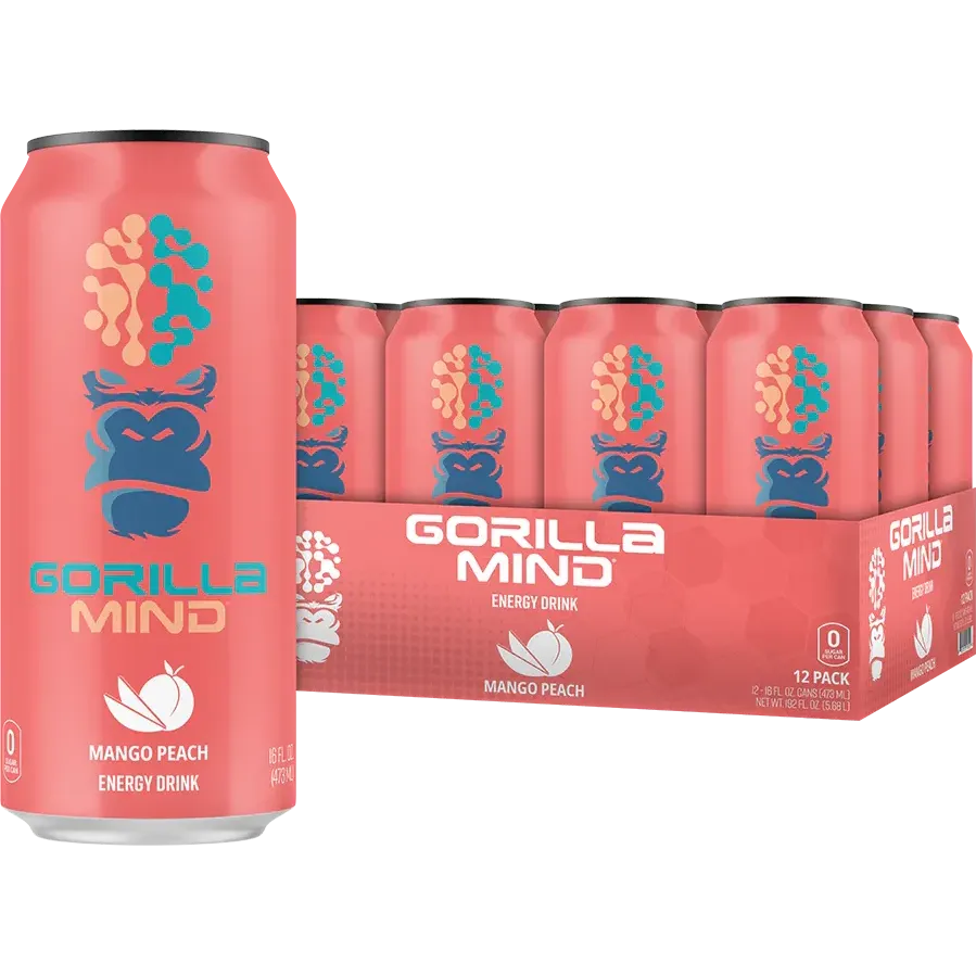 Gorilla Mind Energy Drink-Case (12 cans)-Mango Peach-N101 Nutrition