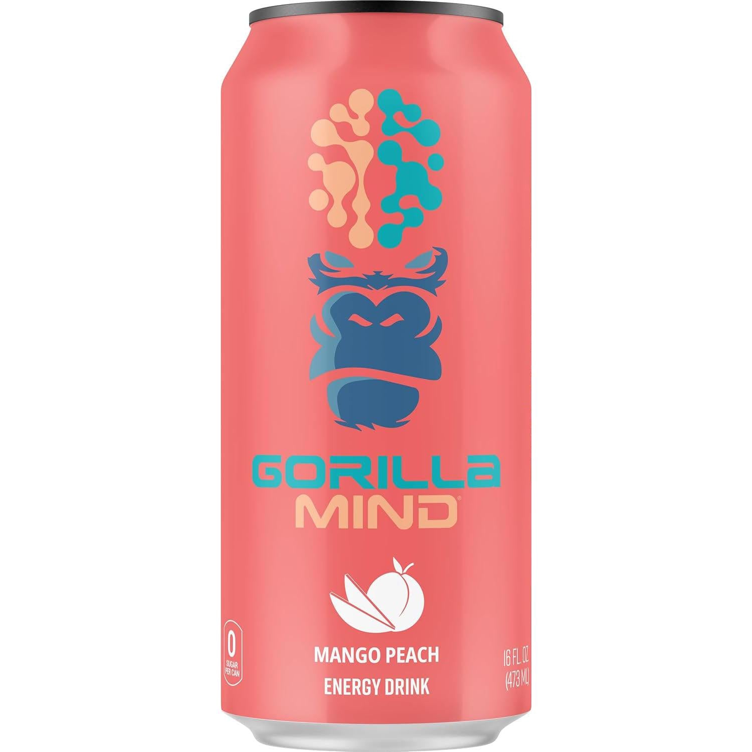 Gorilla Mind Energy Drink-Single (16 fl oz)-Mango Peach-N101 Nutrition