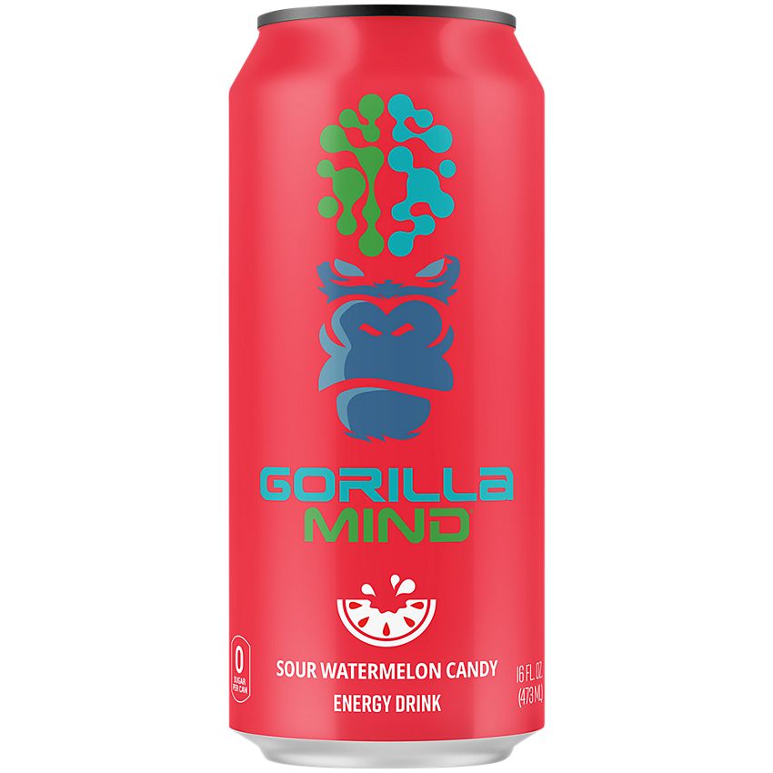 Gorilla Mind Energy Drink-Single (16 fl oz)-Sour Watermelon Candy-N101 Nutrition