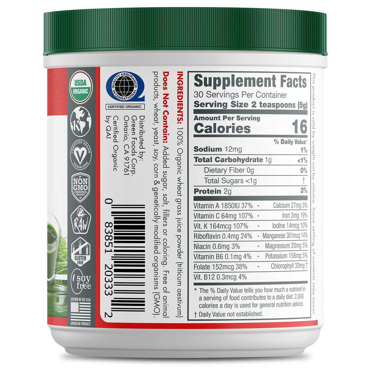 Green Foods Wheat Grass Shots (BEST BY 04/2026 - FINAL SALE / NO RETURNS)-N101 Nutrition