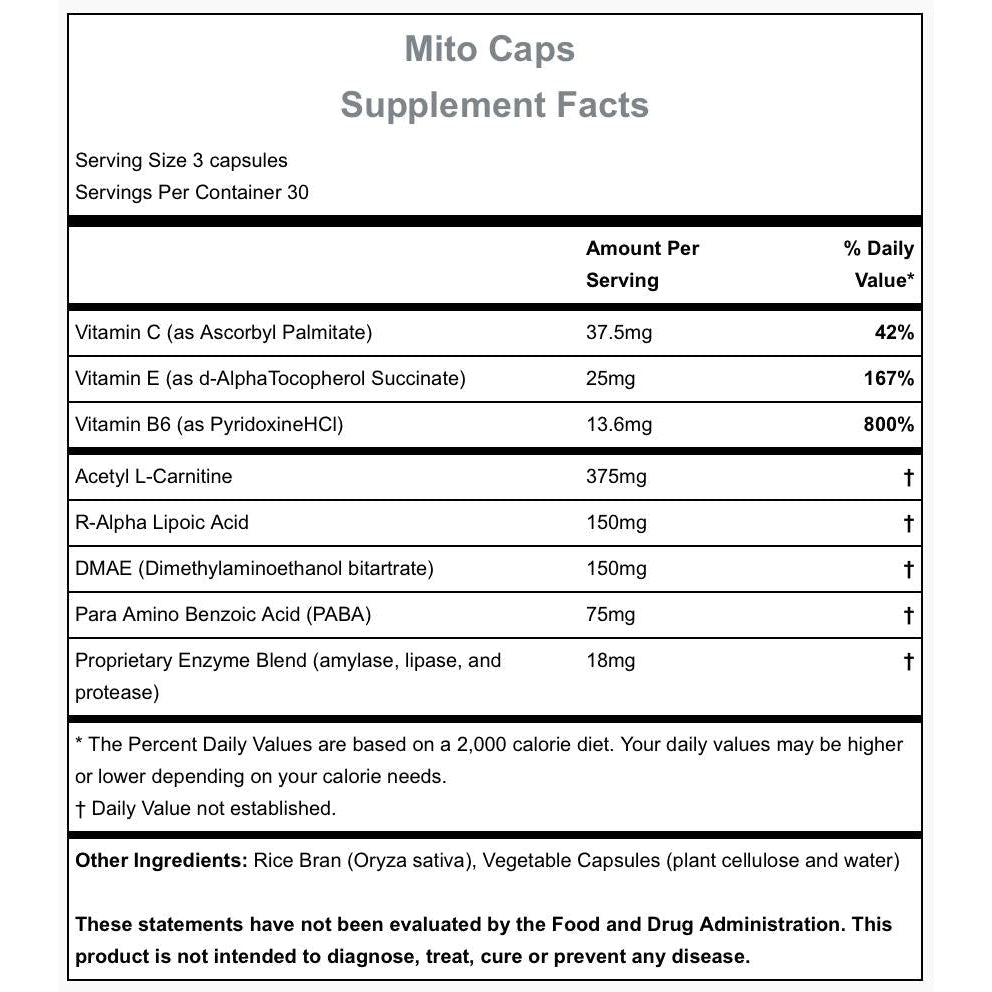 Hammer Nutrition Mito Caps-N101 Nutrition