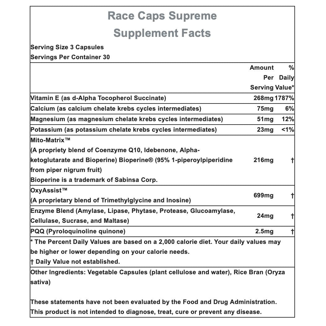 Hammer Nutrition Race Caps Supreme-N101 Nutrition