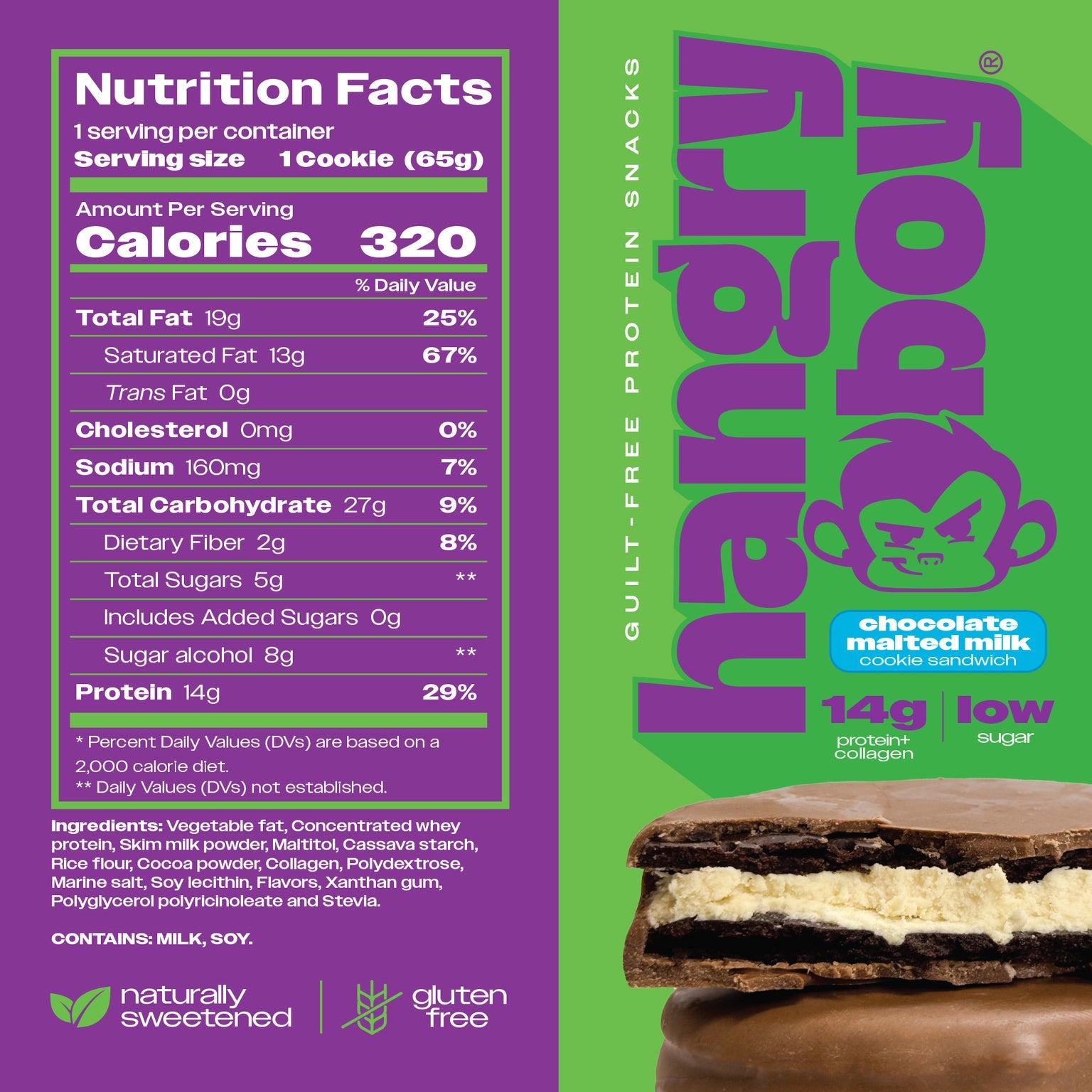 Hangryboy Protein Cookie Sandwich-N101 Nutrition