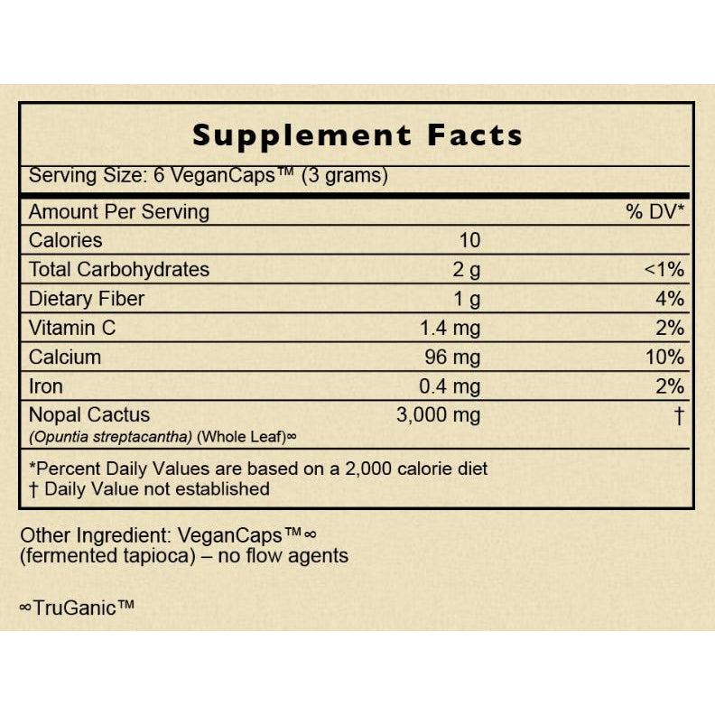 HealthForce SuperFoods Nopal Blood Sugar-N101 Nutrition