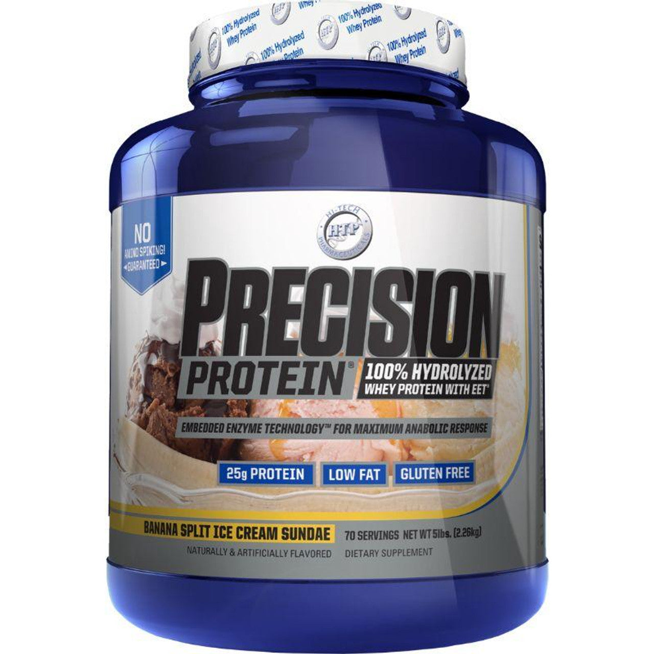 Hi-Tech Pharmaceuticals Precision Protein-5 lbs-Banana Split Ice Cream Sundae-N101 Nutrition