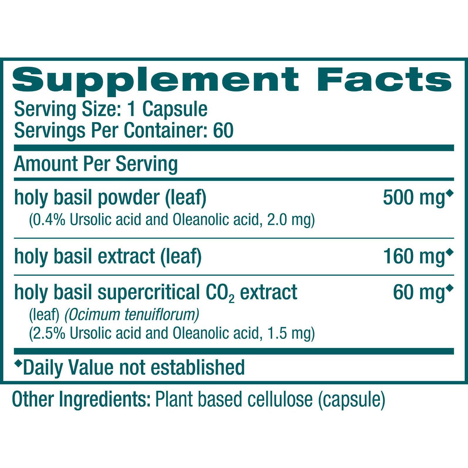 Himalaya Holy Basil-N101 Nutrition