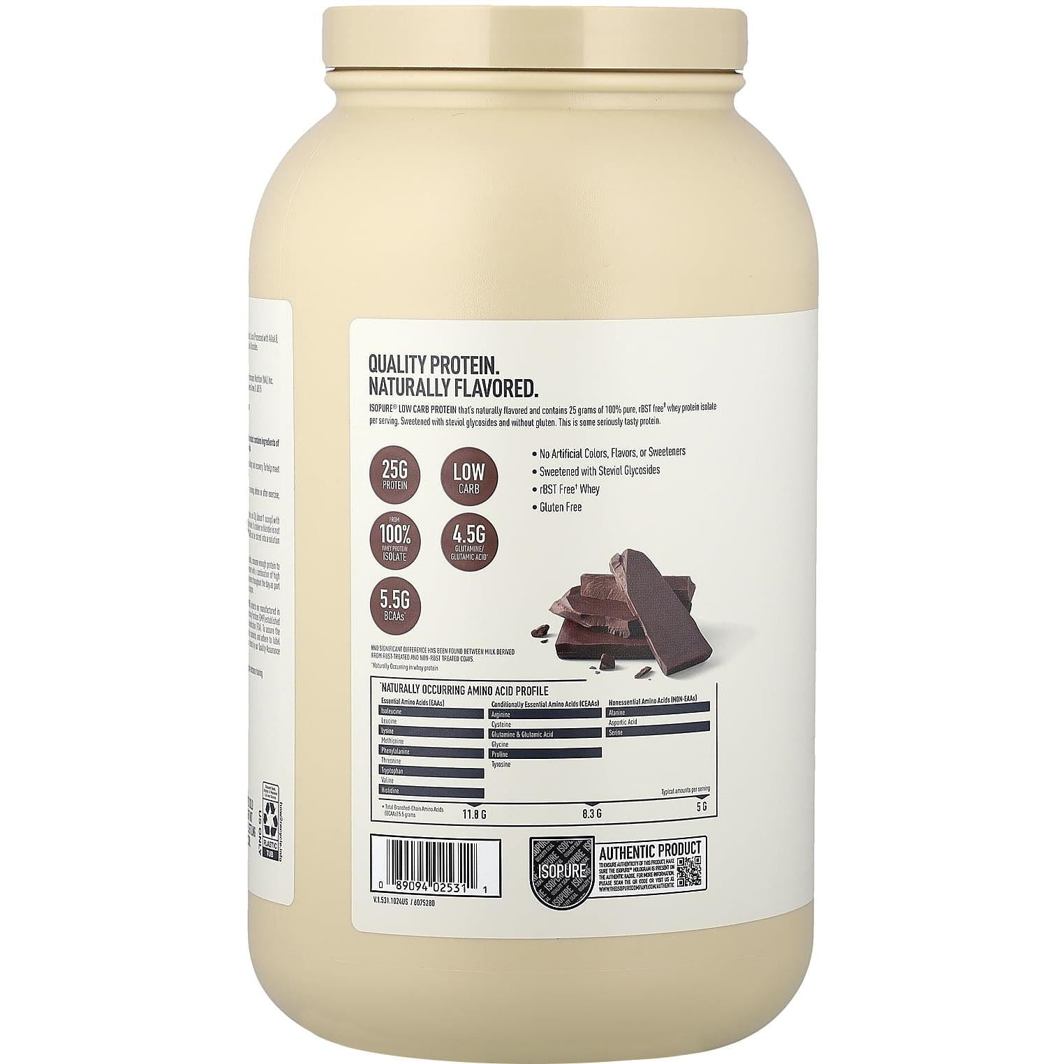 Isopure Naturally Flavored Low Carb Protein-N101 Nutrition