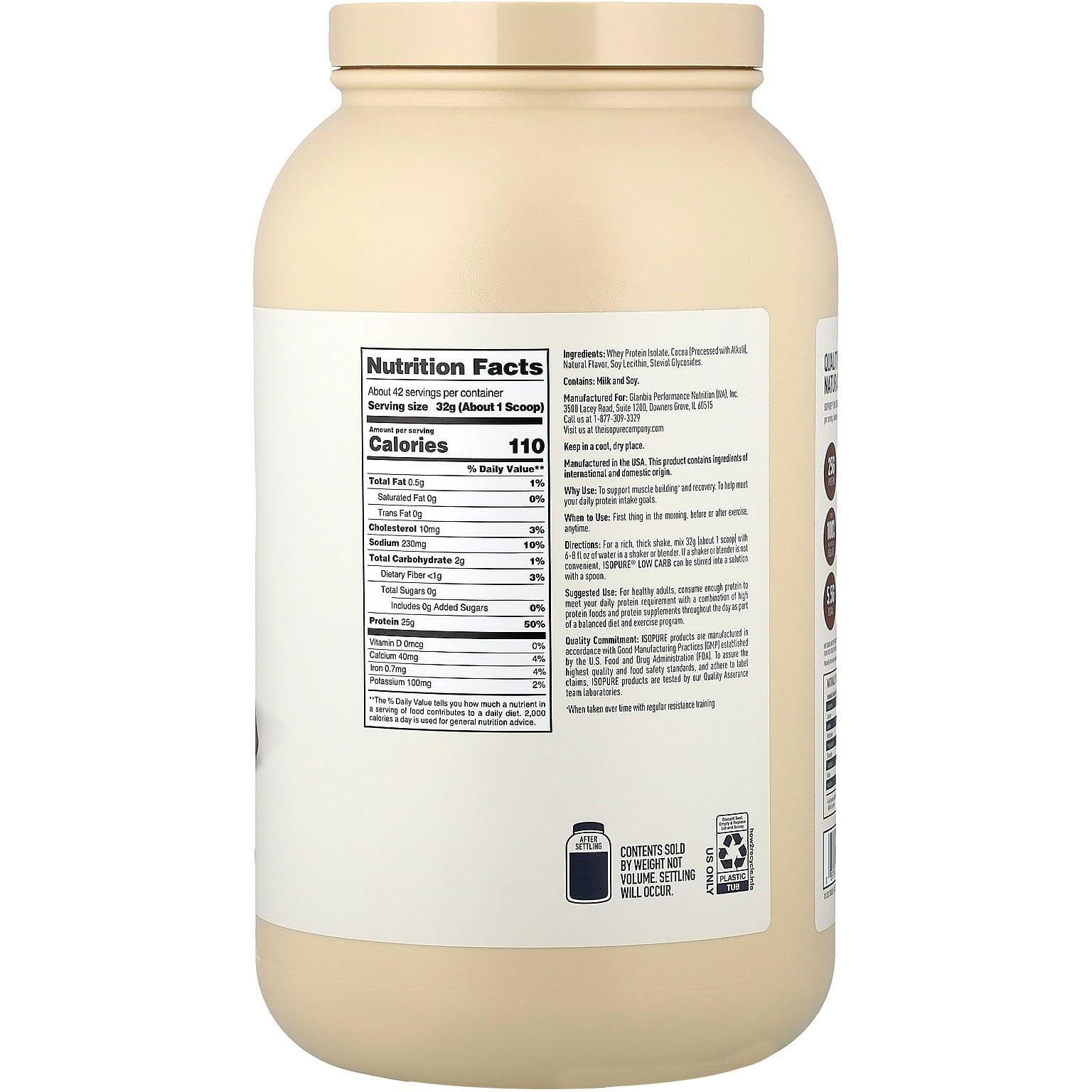 Isopure Naturally Flavored Low Carb Protein-N101 Nutrition