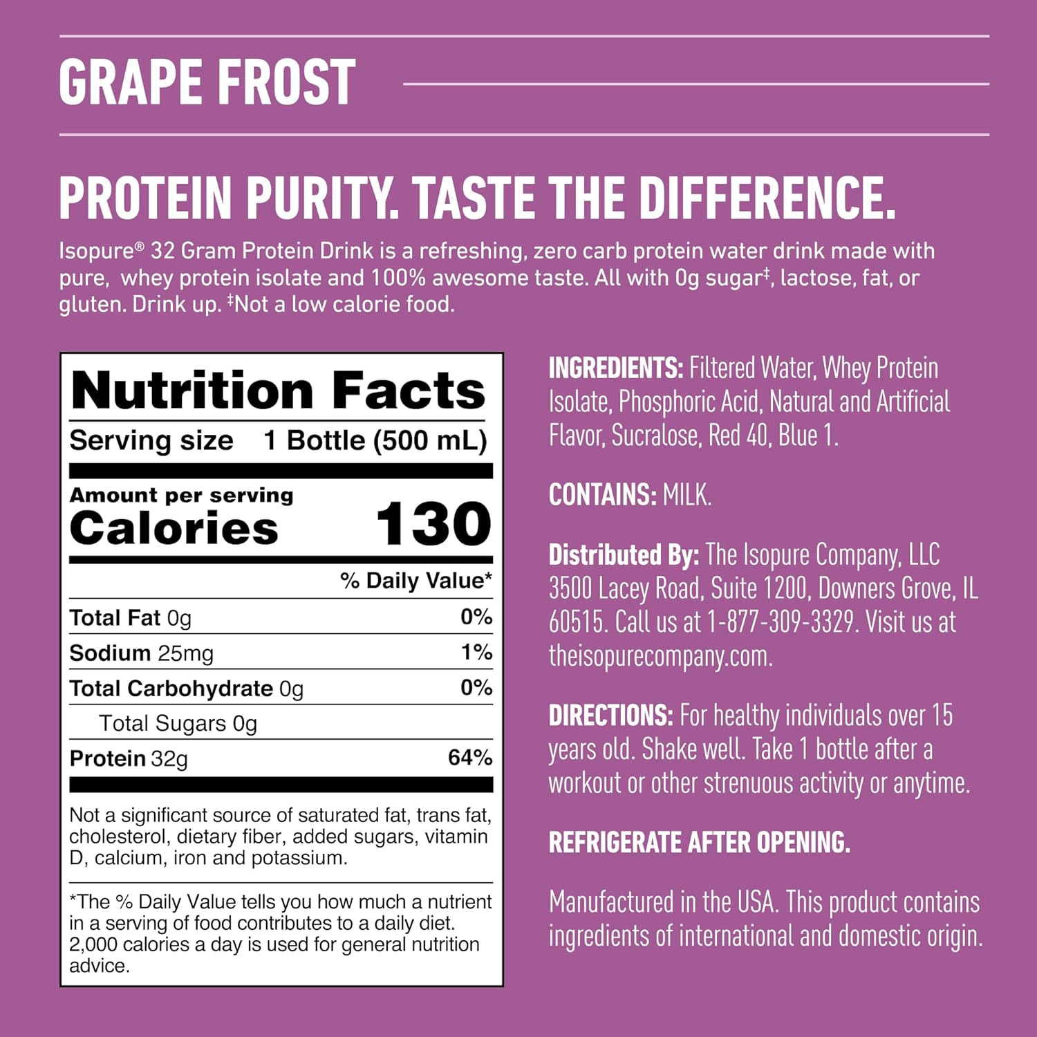 Isopure Zero Carb Protein Drink (Plastic Bottle)-N101 Nutrition