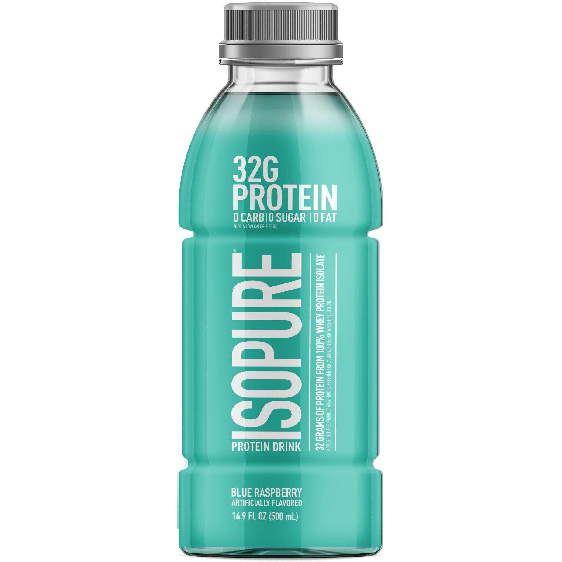 Isopure Zero Carb Protein Drink (Plastic Bottle)-Bottle (16 fl oz)-Blue Raspberry-N101 Nutrition