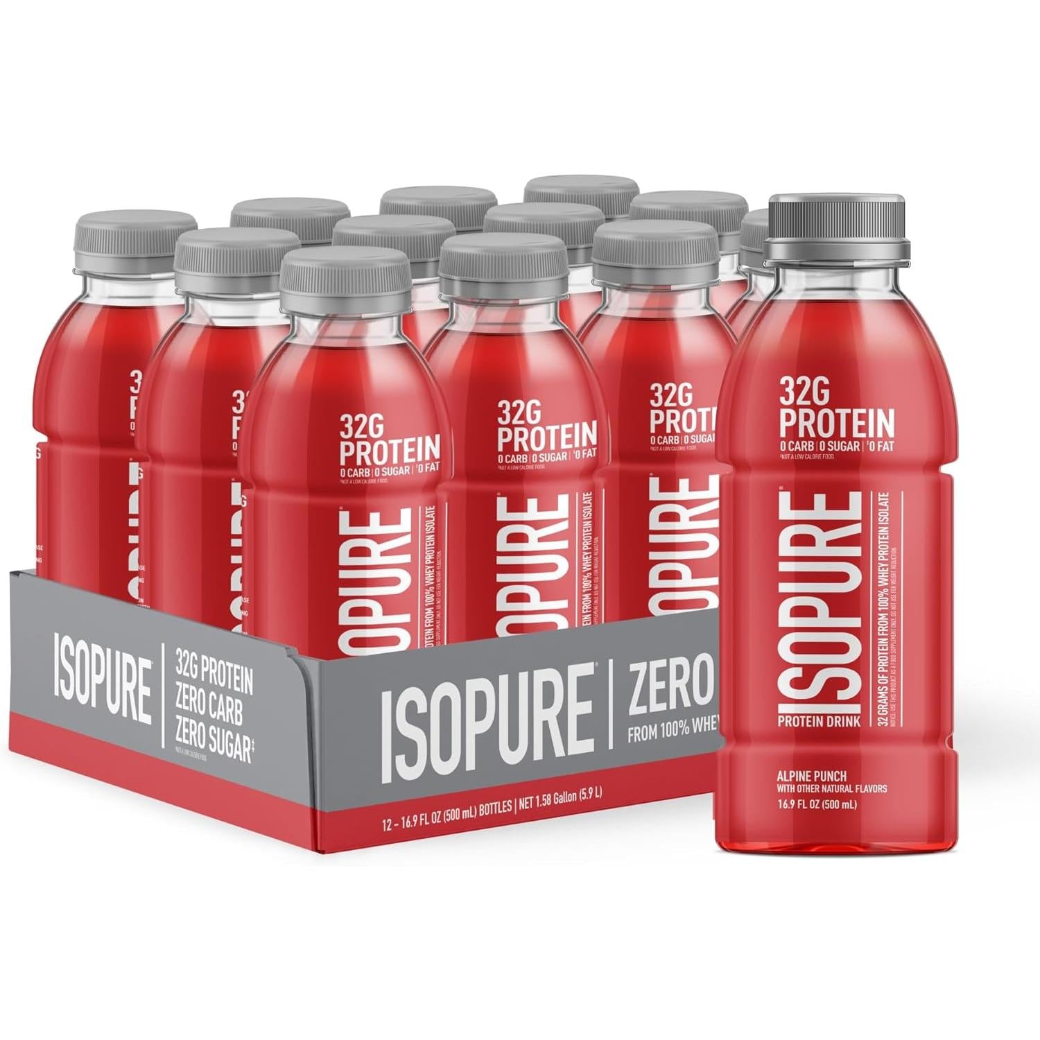 Isopure Zero Carb Protein Drink (Plastic Bottle)-Case (12 bottles)-Alpine Punch-N101 Nutrition