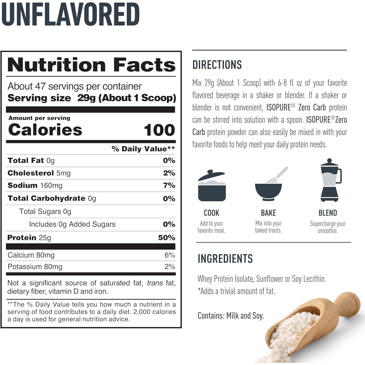 Isopure Zero Carb Protein Unflavored-N101 Nutrition