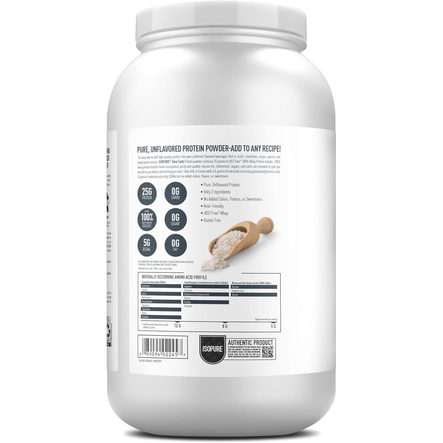 Isopure Zero Carb Protein Unflavored-N101 Nutrition