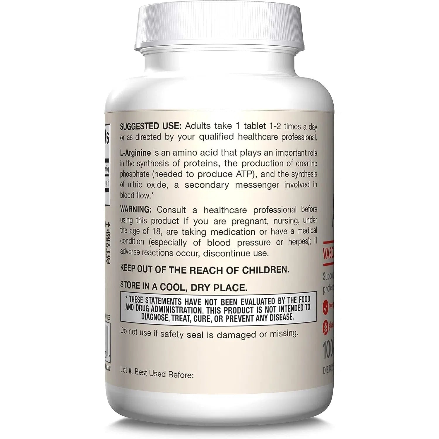 Jarrow Formulas Arginine 1000 mg-N101 Nutrition