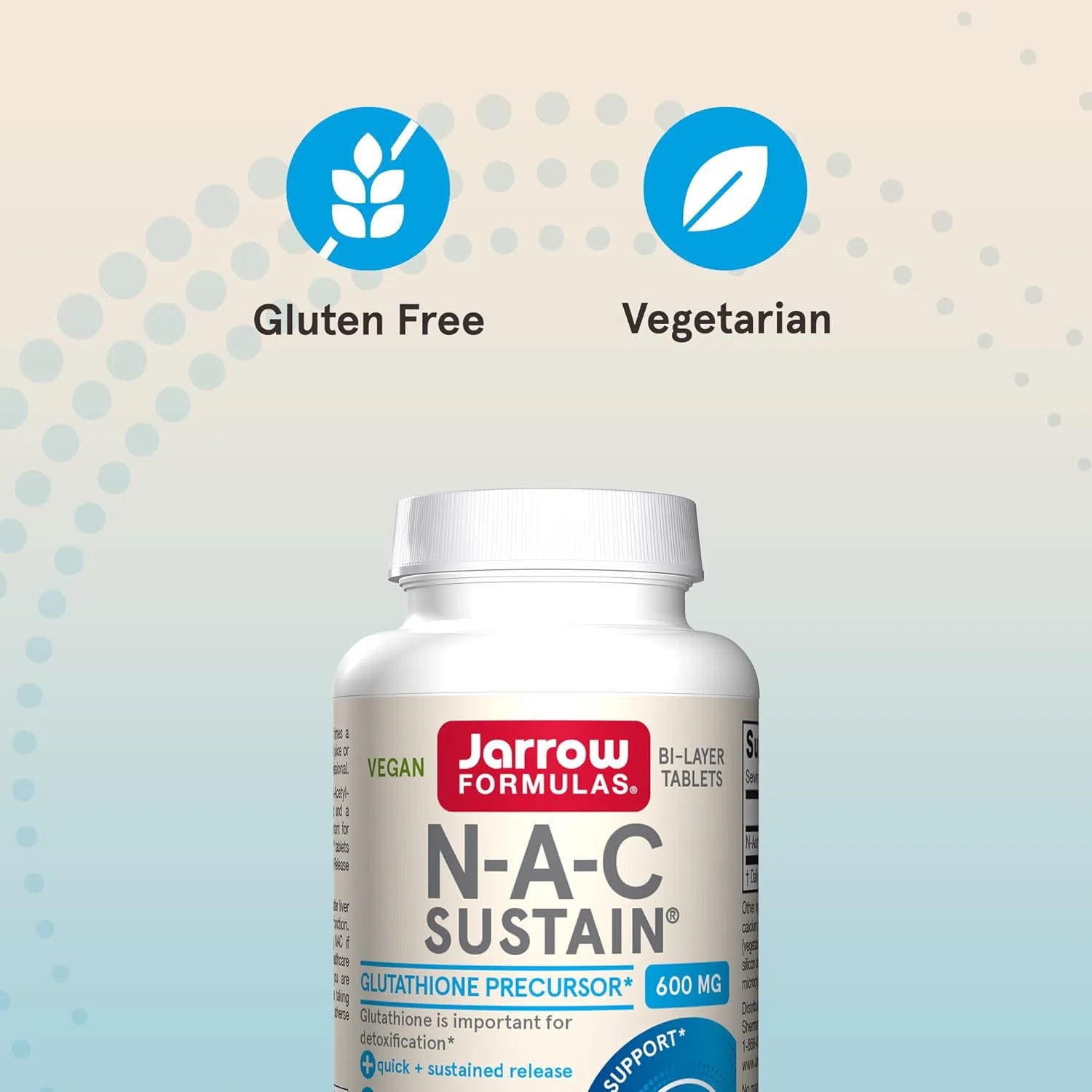 Jarrow Formulas N-A-C Sustain 600 mg-N101 Nutrition