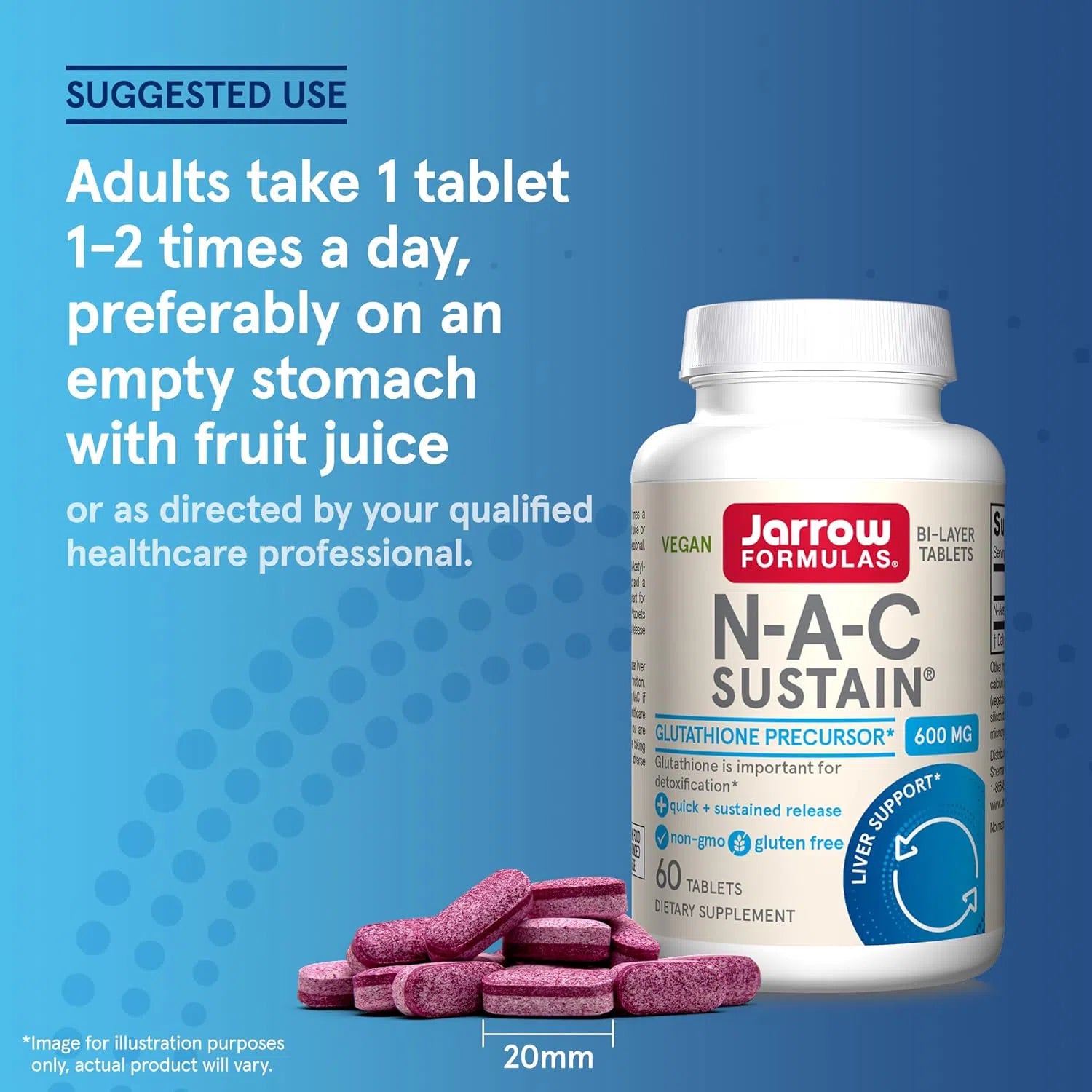 Jarrow Formulas N-A-C Sustain 600 mg-N101 Nutrition