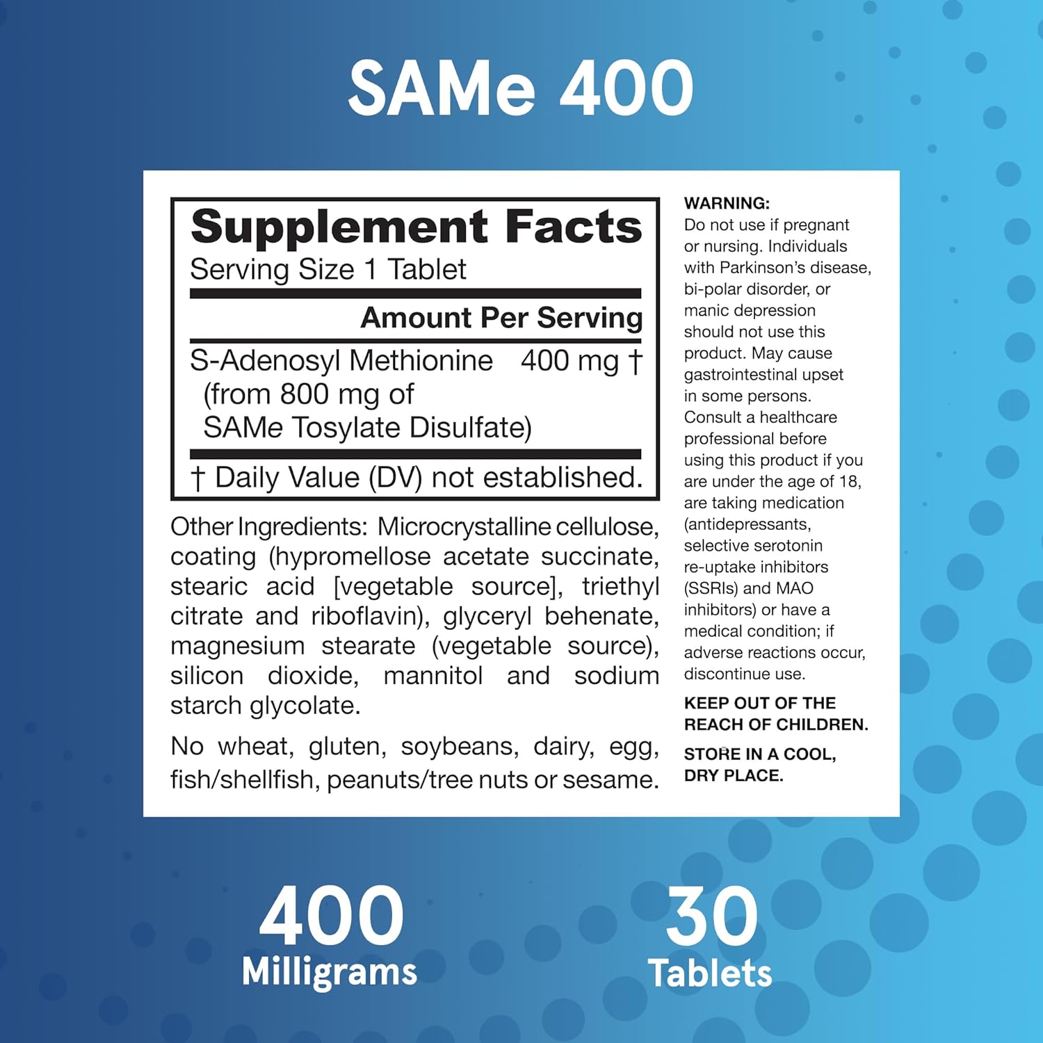 Jarrow Formulas SAM-e 400-N101 Nutrition