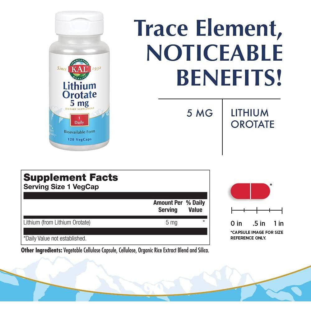 KAL Lithium Orotate 5 mg-N101 Nutrition