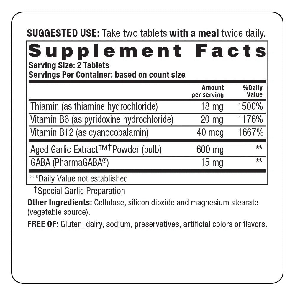 Kyolic Aged Garlic Extract Stress & Fatigue Relief Formula 101-N101 Nutrition