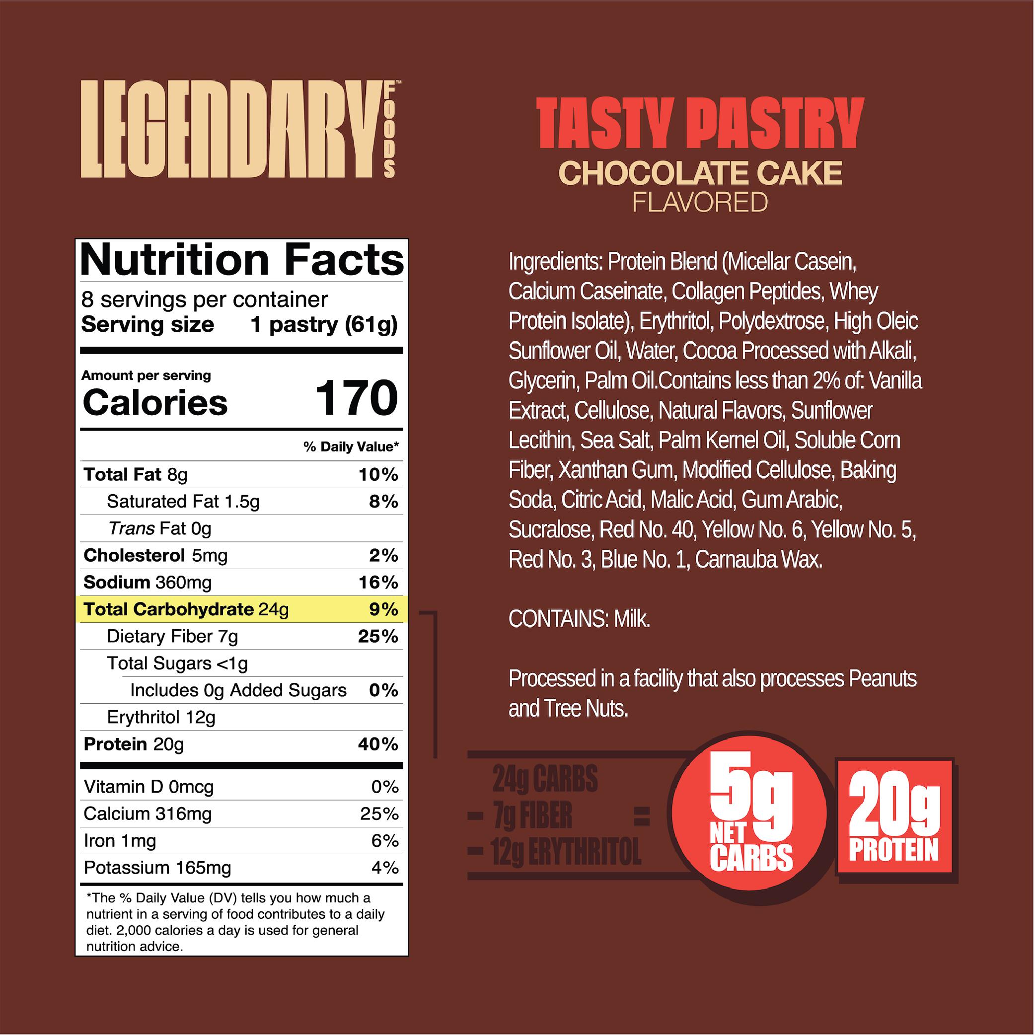 Legendary Foods Tasty Pastry-N101 Nutrition