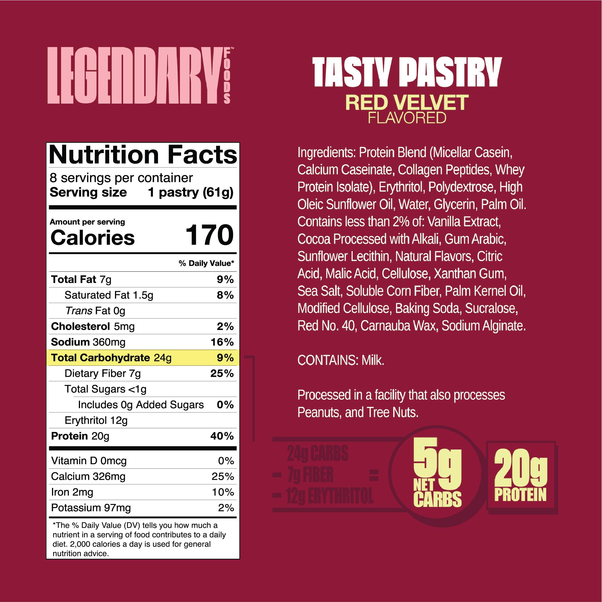 Legendary Foods Tasty Pastry-N101 Nutrition