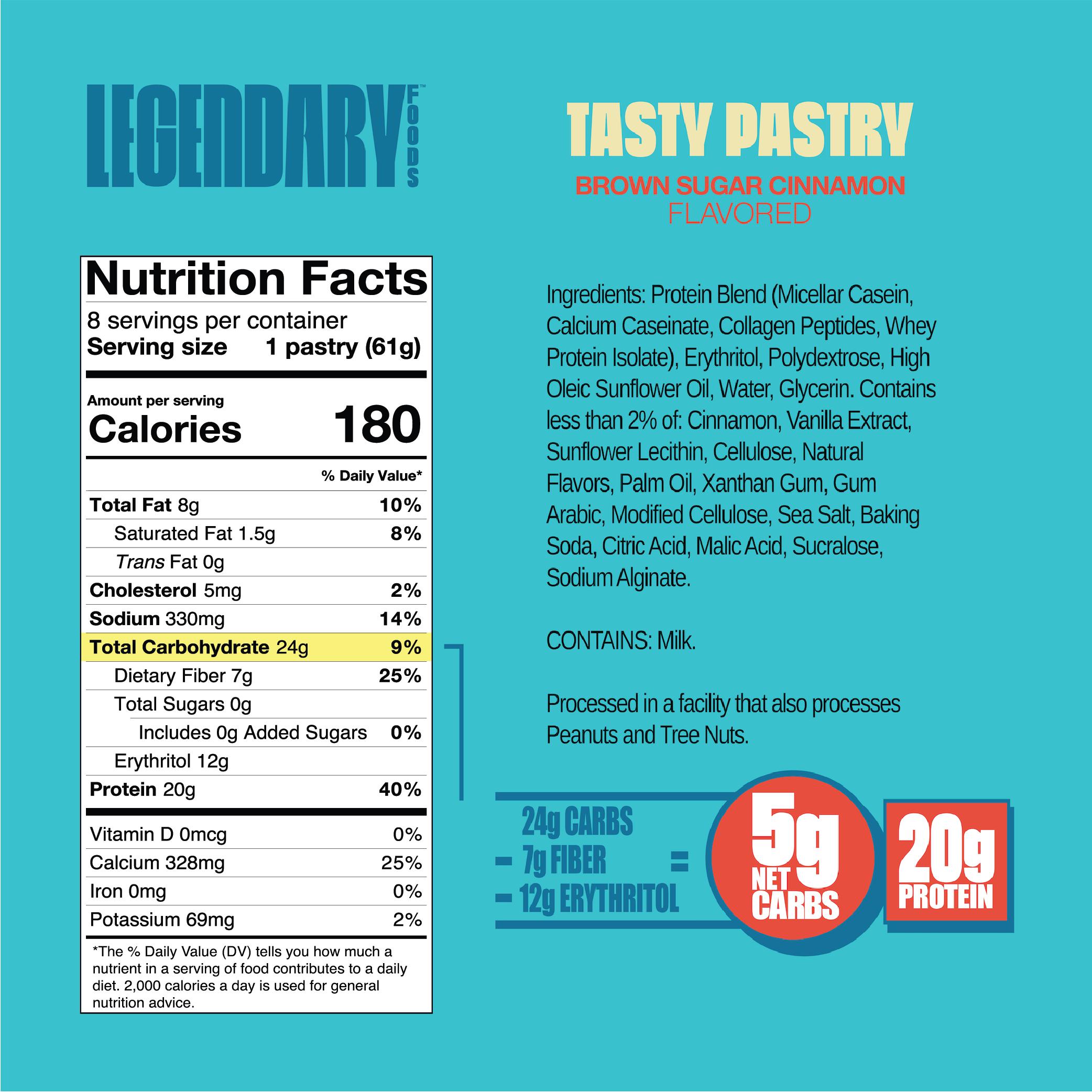 Legendary Foods Tasty Pastry-N101 Nutrition