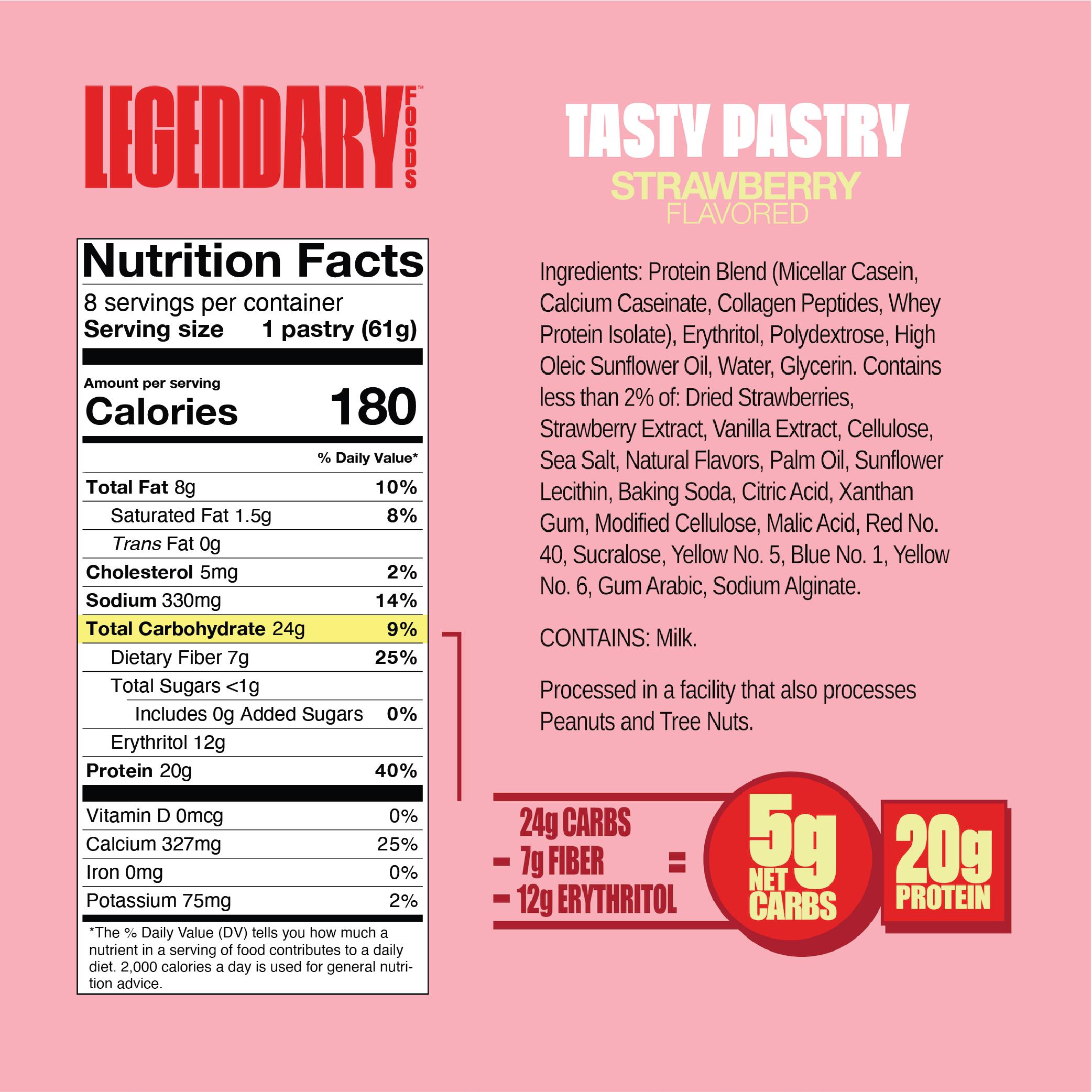 Legendary Foods Tasty Pastry-N101 Nutrition
