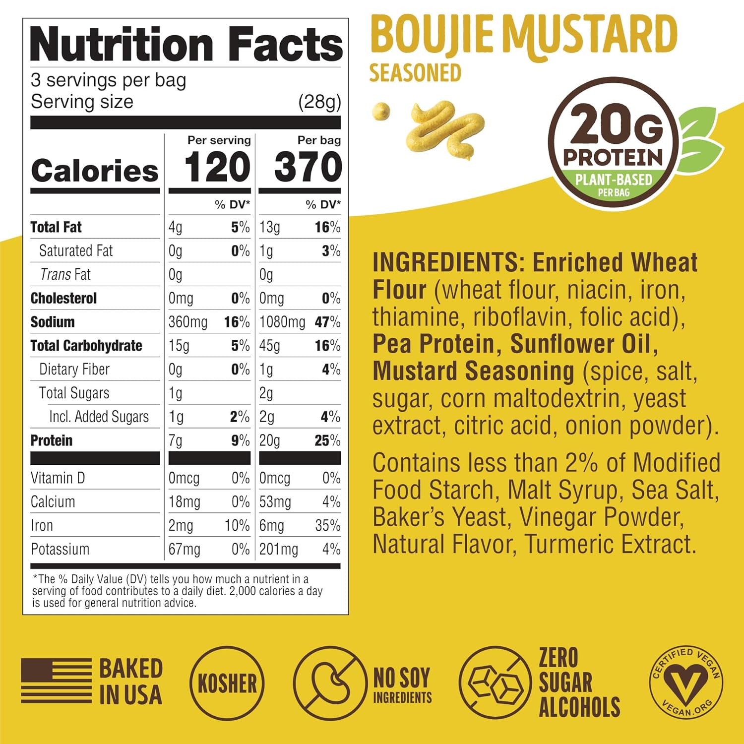 Lenny & Larry's FITZELS Protein Pretzels-N101 Nutrition