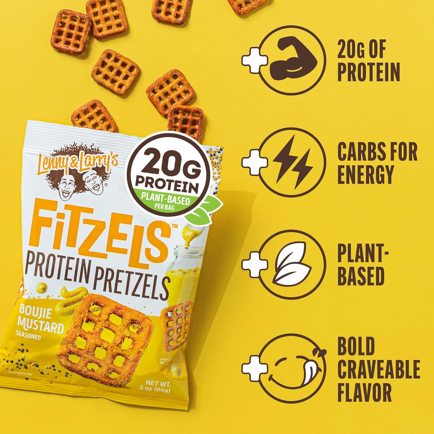 Lenny & Larry's FITZELS Protein Pretzels-N101 Nutrition