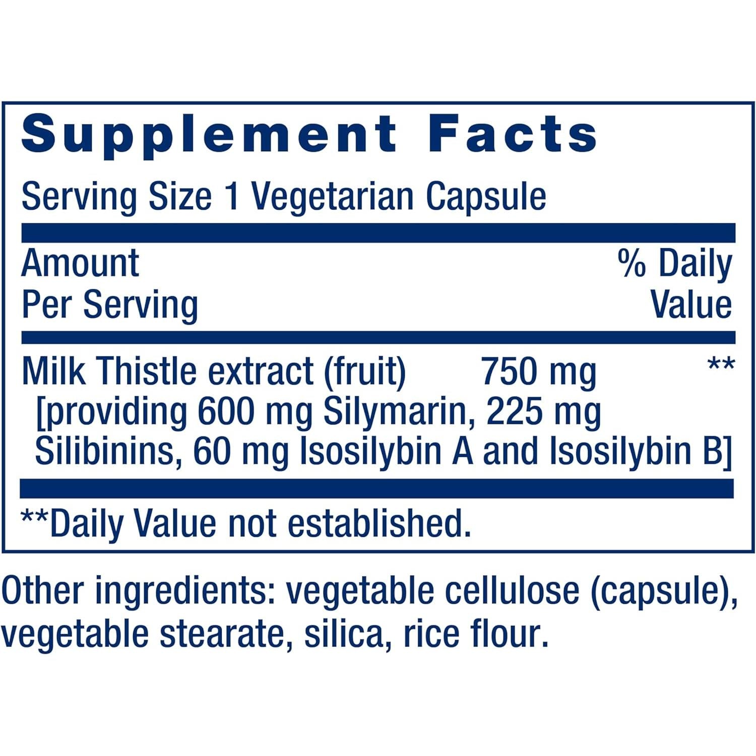 Life Extension Milk Thistle-N101 Nutrition