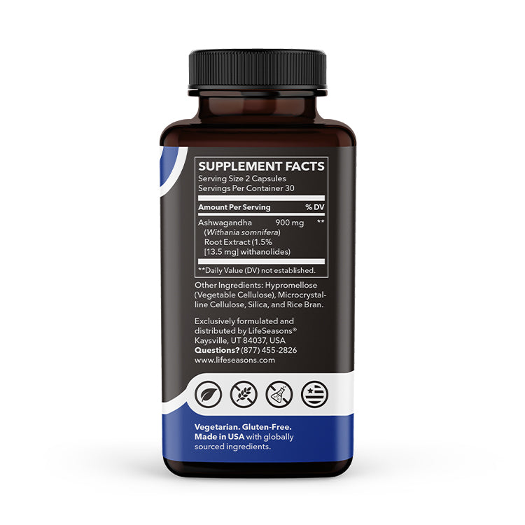 LifeSeasons Essentials Ashwagandha Root Extract 900 mg-N101 Nutrition