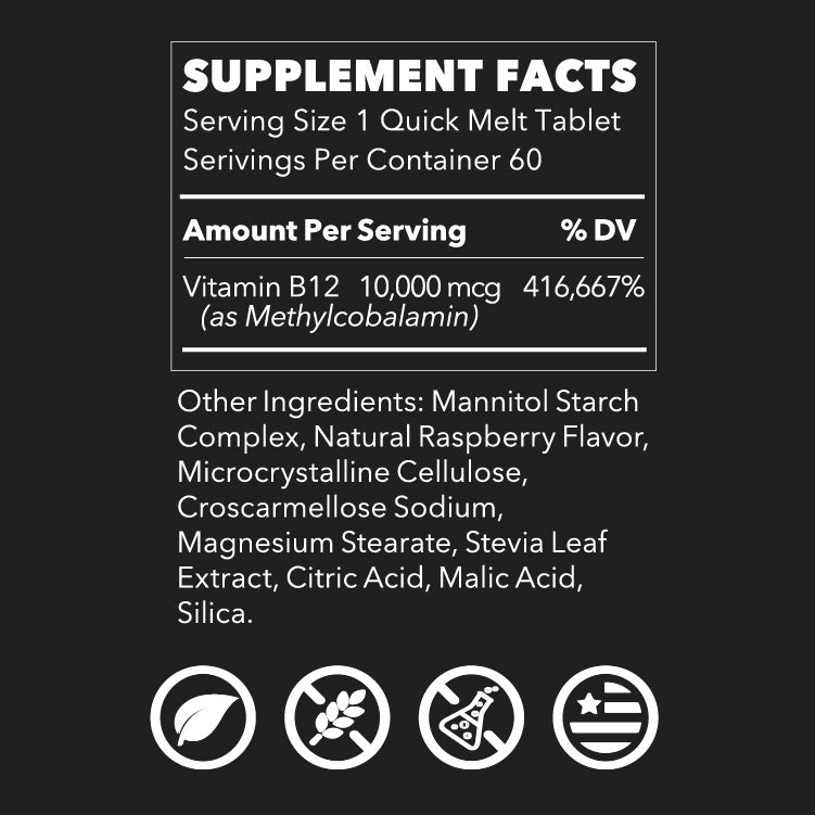 LifeSeasons Essentials Vitamin B12 Quick Melts 10,000 mcg-N101 Nutrition