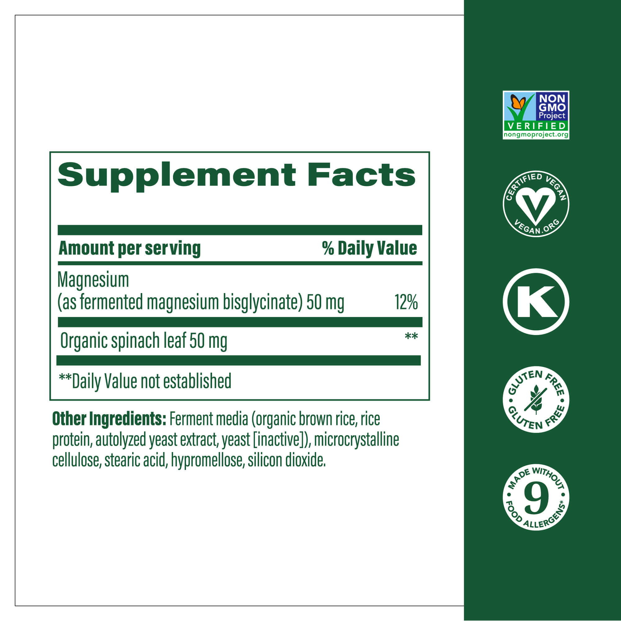 MegaFood Magnesium-N101 Nutrition