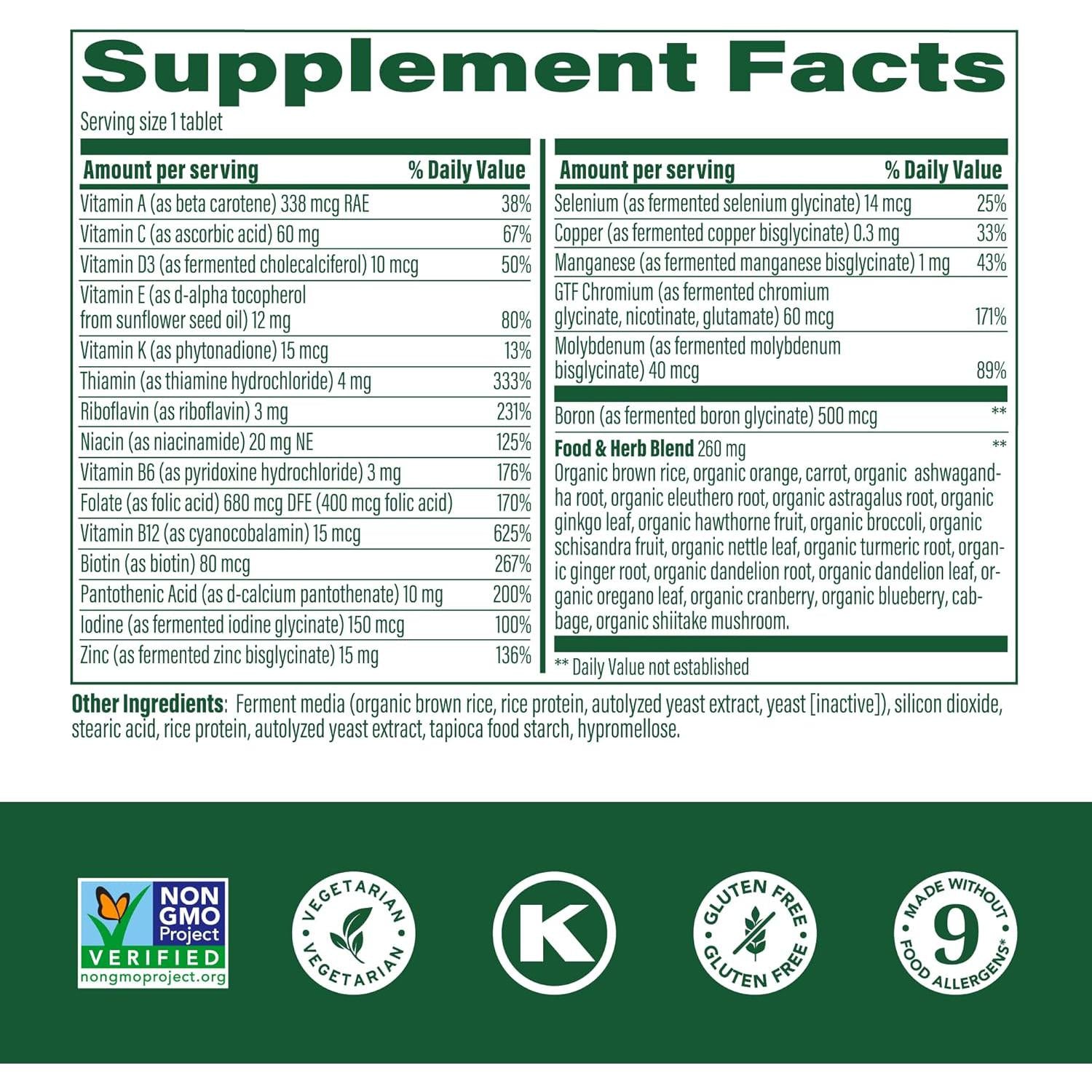 MegaFood Men's 40+ One Daily Multivitamin-N101 Nutrition