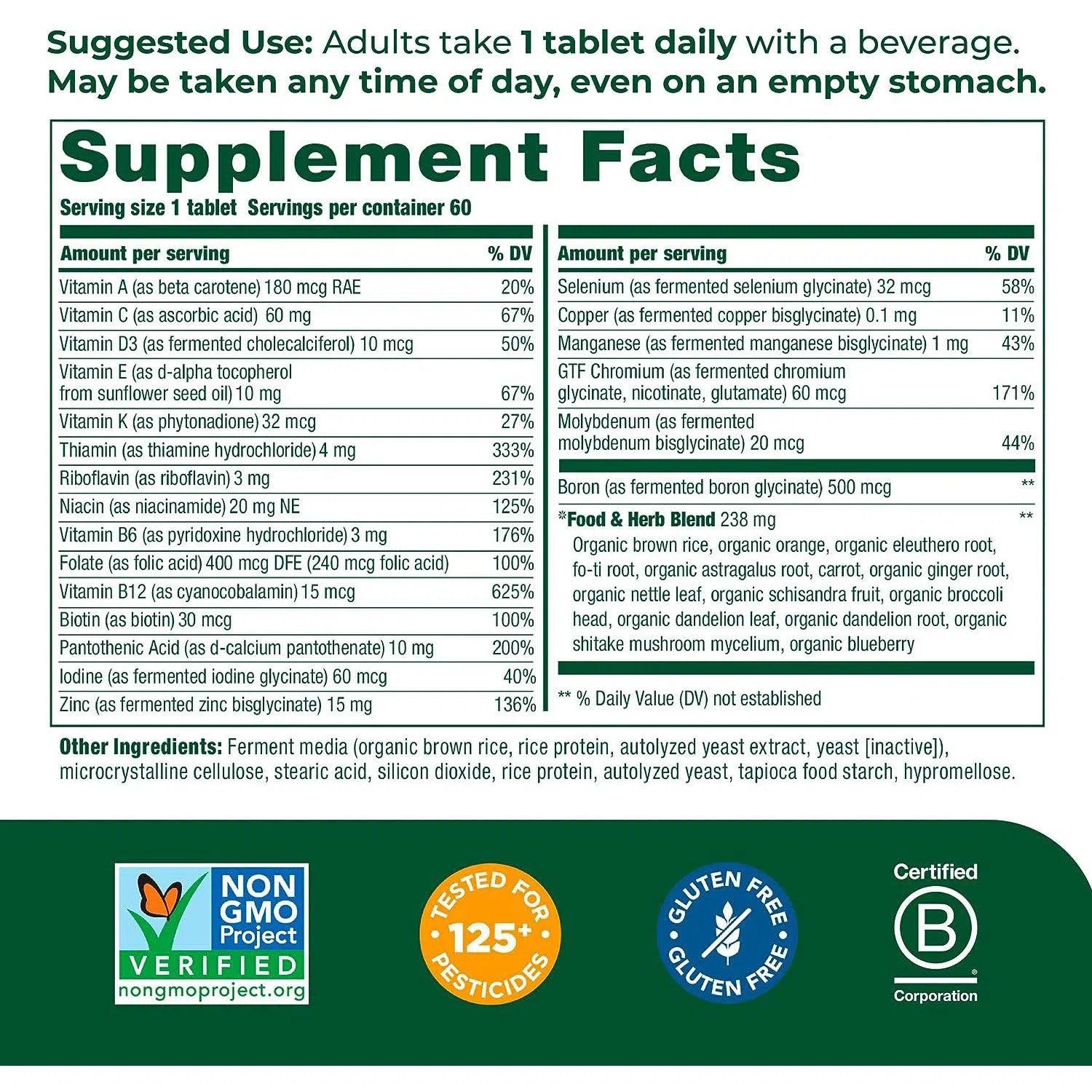 MegaFood Men’s One Daily Multivitamin-N101 Nutrition
