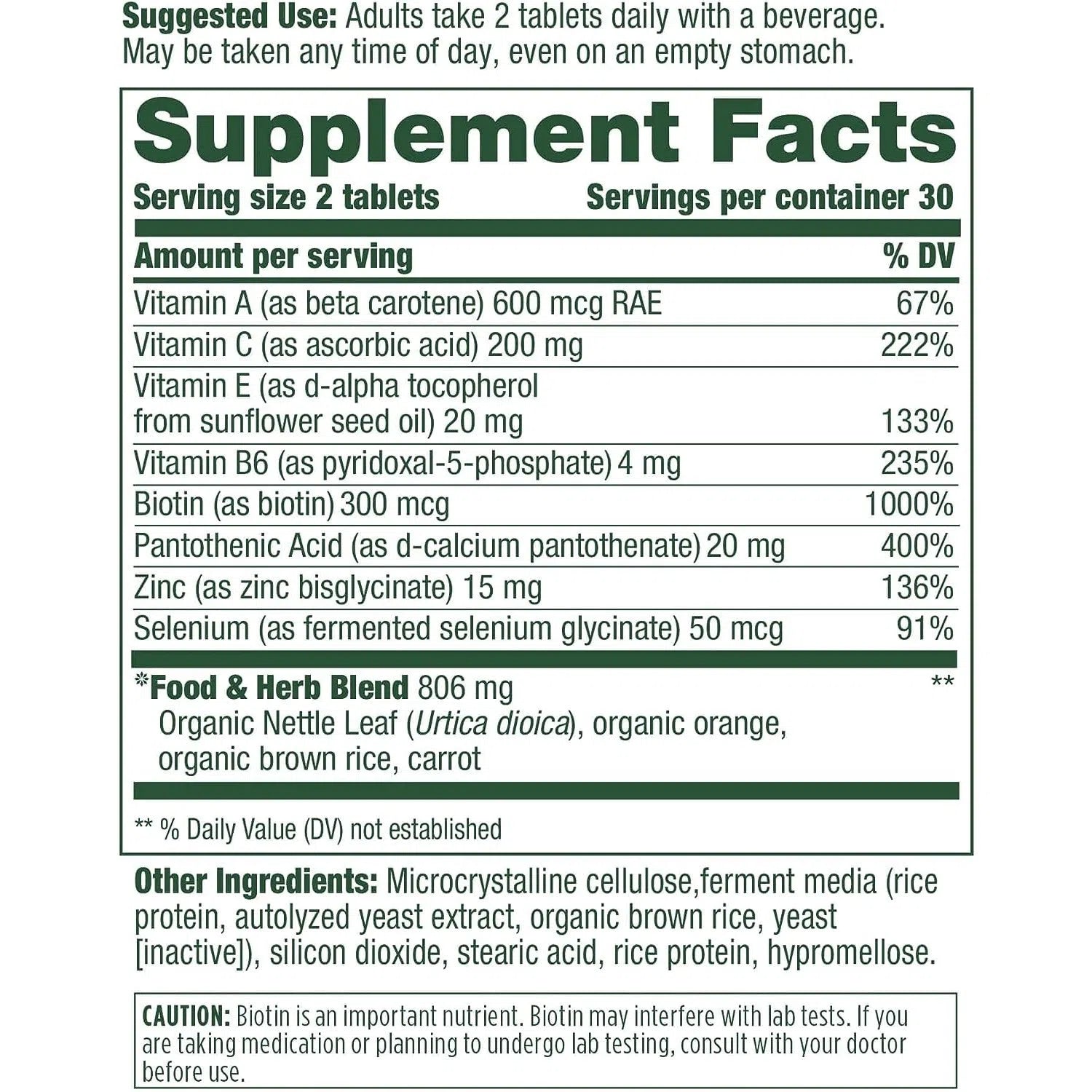 MegaFood Skin, Nails & Hair 2-N101 Nutrition