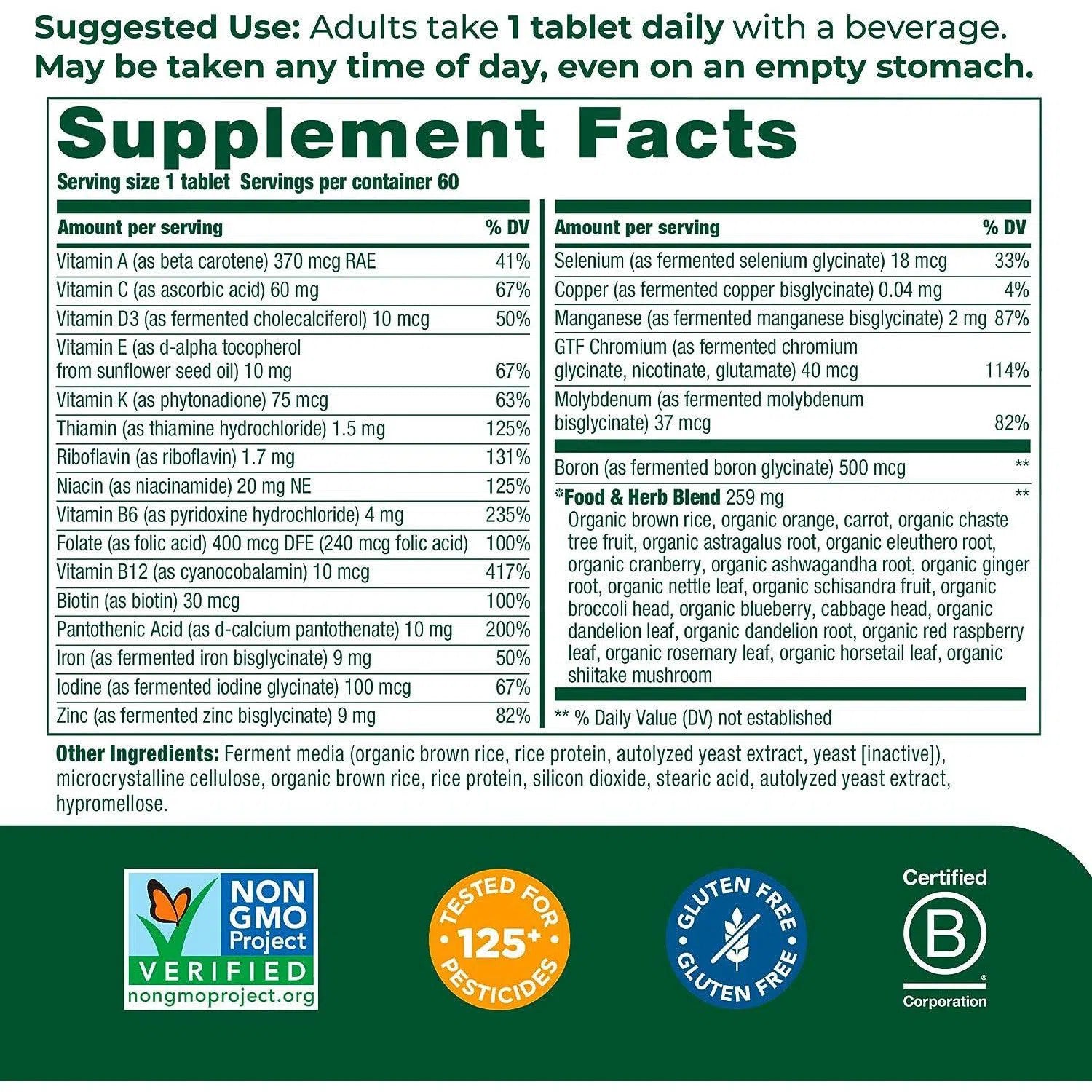 MegaFood Women’s One Daily Multivitamin-N101 Nutrition