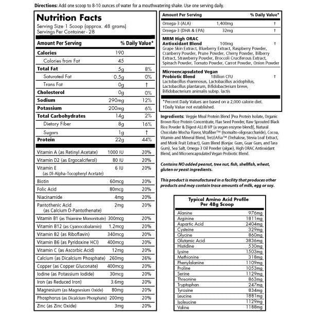MRM Veggie Meal Replacement-N101 Nutrition