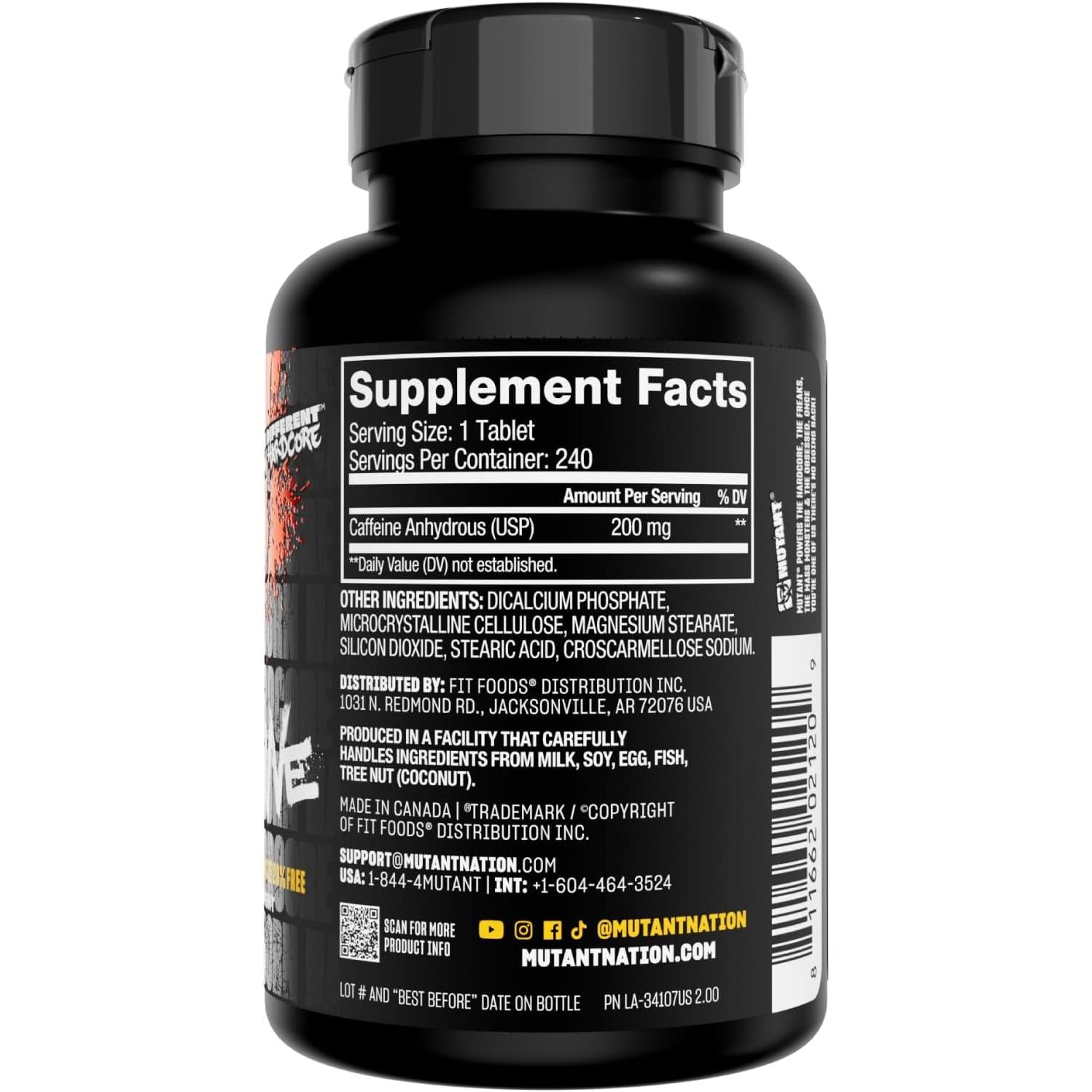 Mutant Caffeine-N101 Nutrition