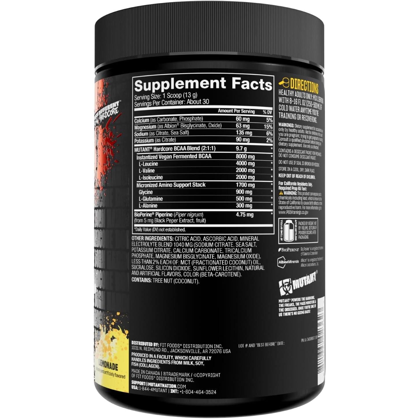 Mutant Hardcore BCAA-N101 Nutrition