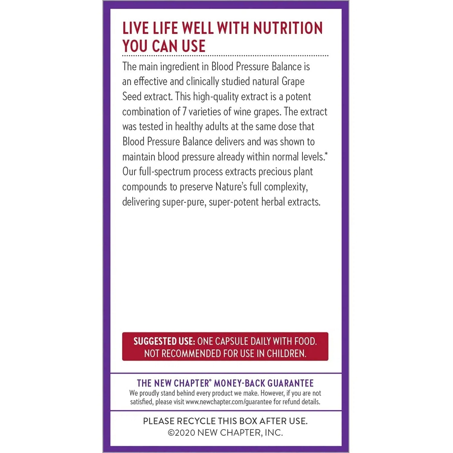 New Chapter Blood Pressure Balance-N101 Nutrition